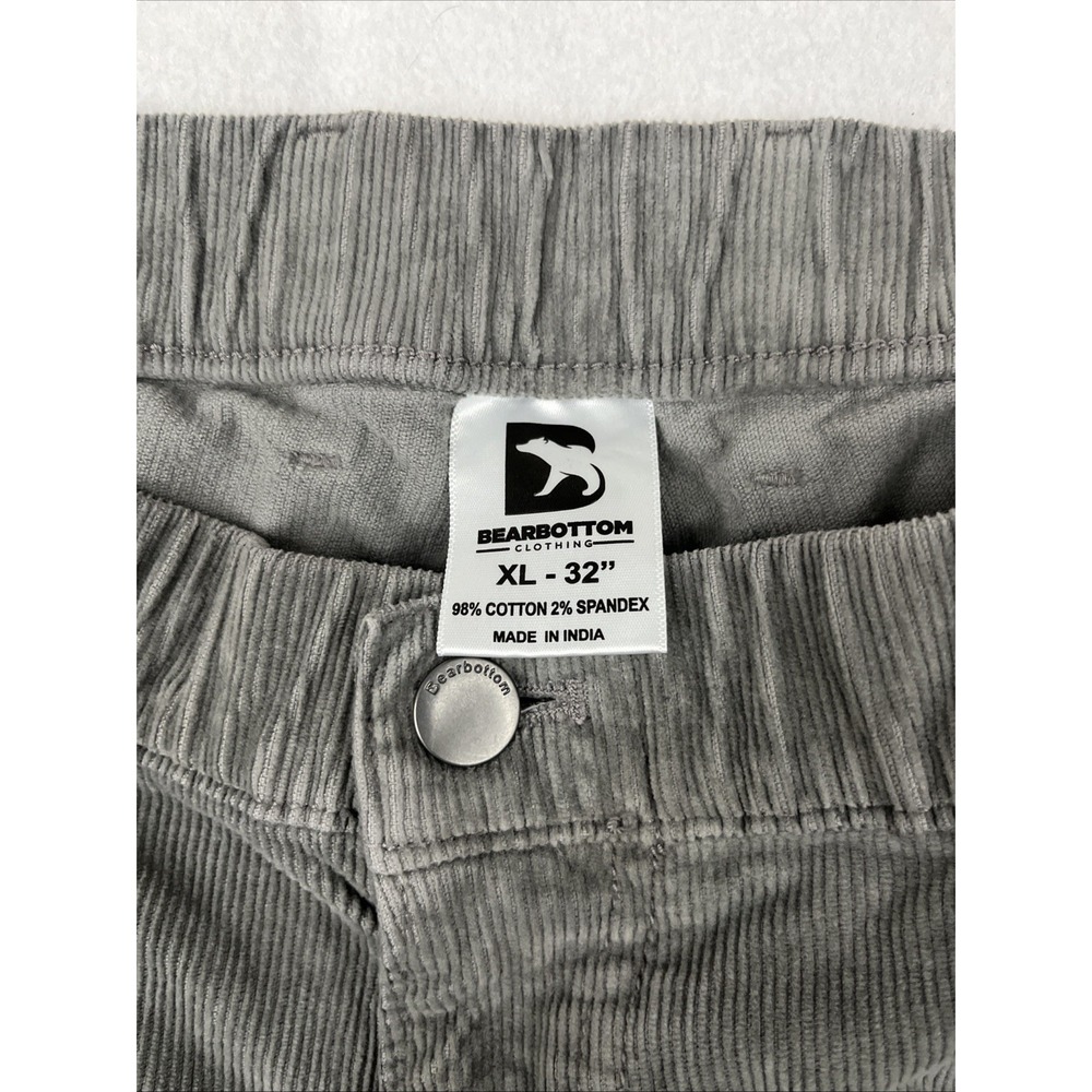 BearBottom 5 Pocket Relaxed Fit Pants Moss Gray Corduroy XL Mens 32 Inseam - Picture 3 of 6